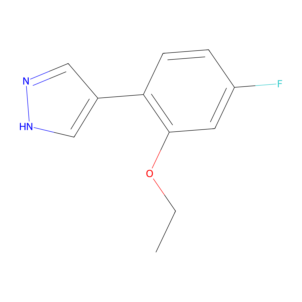 4-(2-ethoxy-4-fluorophenyl)-1H-pyrazole molecular structure, CAS 2172487-22-6