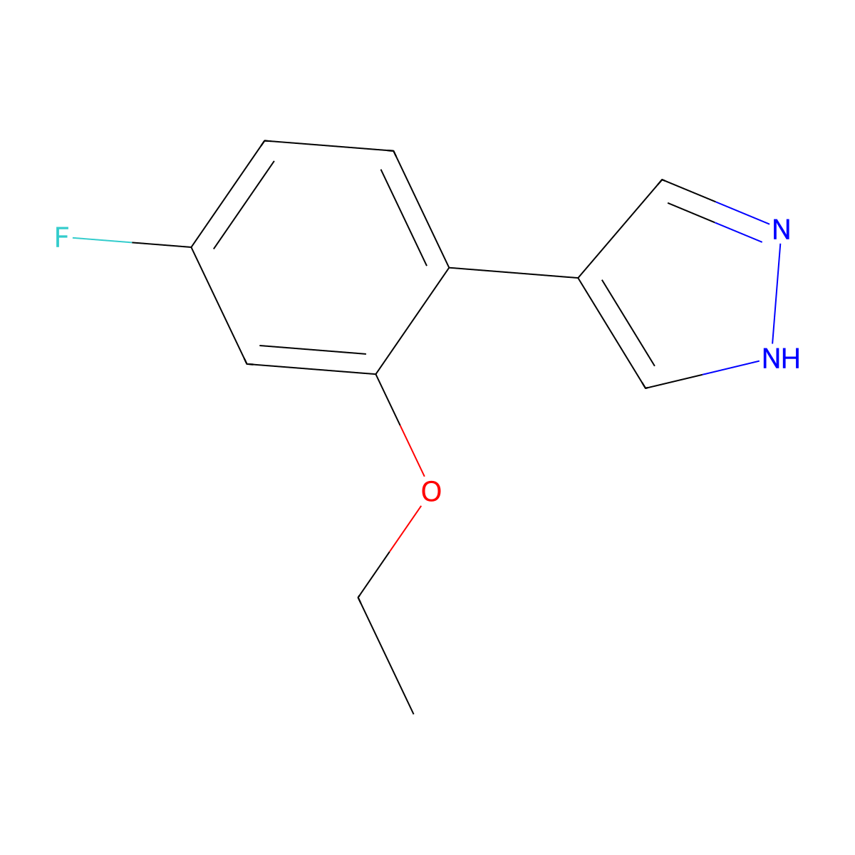4-(2-ethoxy-4-fluorophenyl)-1H-pyrazole molecular structure, CAS 2172487-22-6
