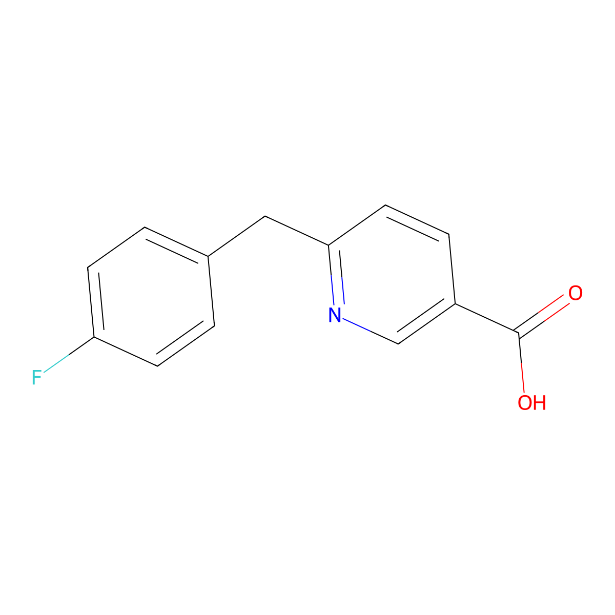 6-[(4-Fluorophenyl)methyl]pyridine-3-carboxylic acid molecular structure, CAS 2172487-34-0