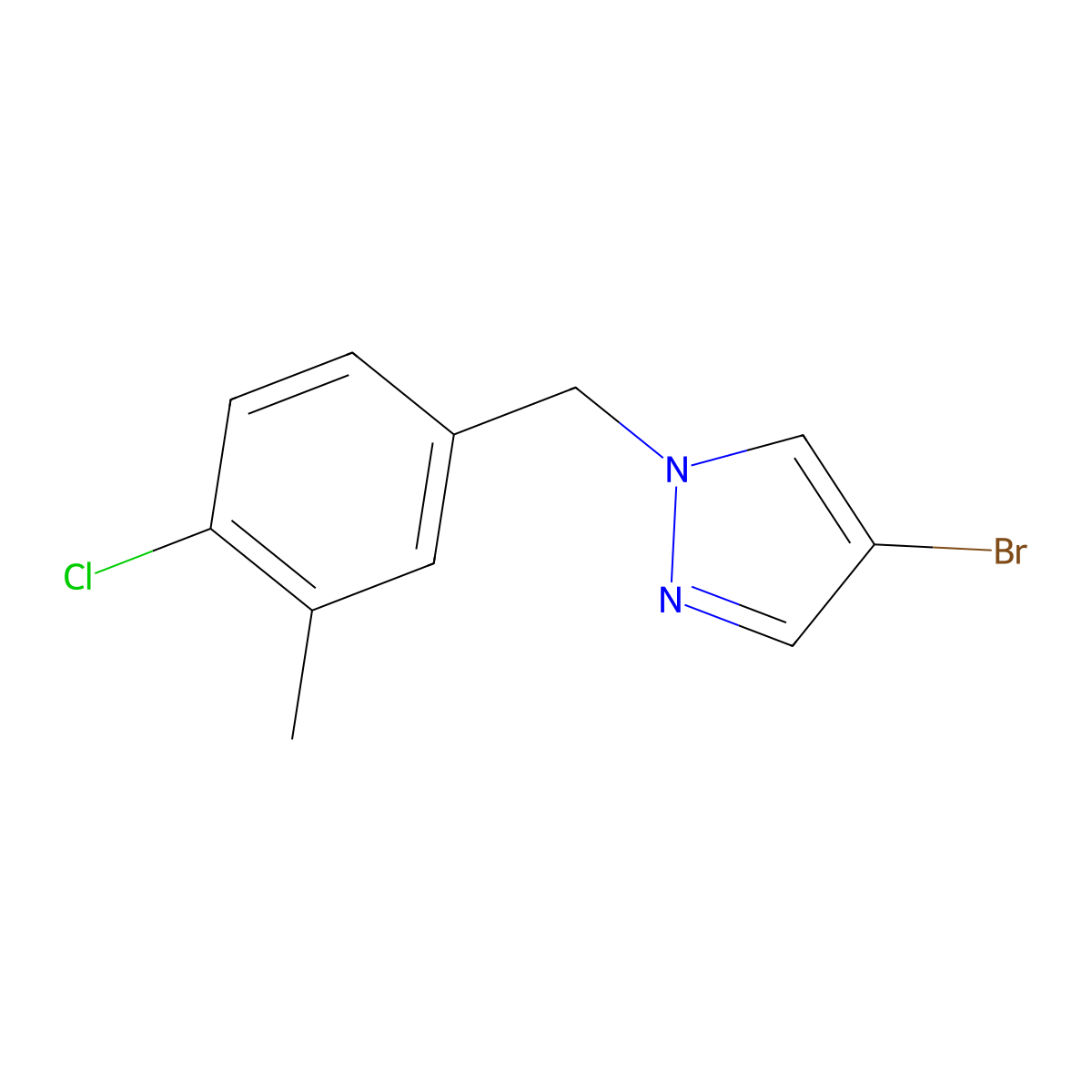 4-bromo-1-[(4-chloro-3-methylphenyl)methyl]-1H-pyrazole molecular structure, CAS 2172488-38-7