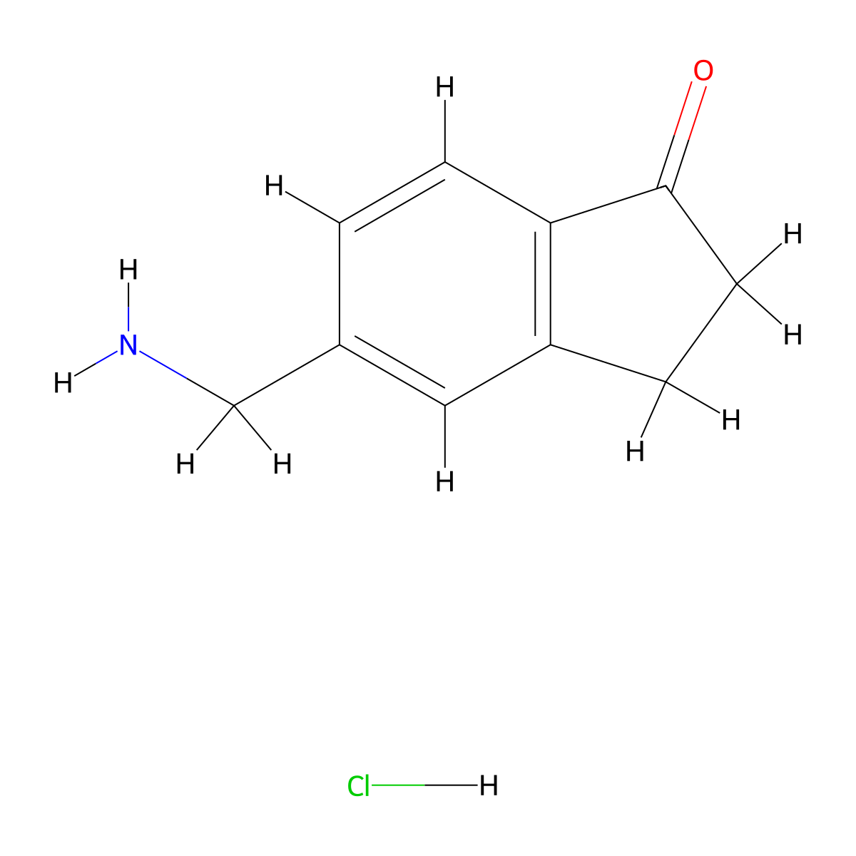 5-(Aminomethyl)-2,3-dihydro-1H-inden-1-one hydrochloride molecular structure, CAS 2172488-42-3
