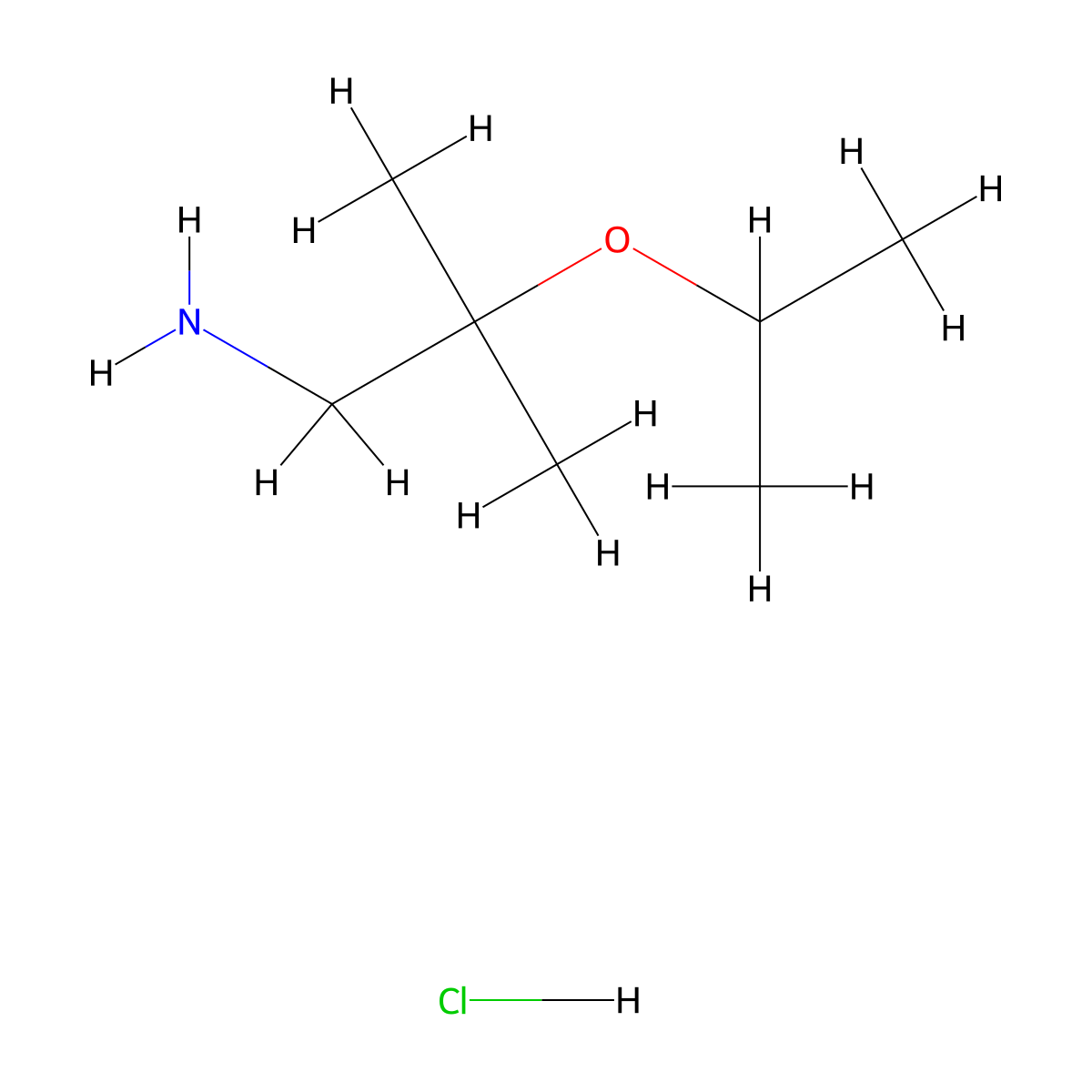 2-Methyl-2-(propan-2-yloxy)propan-1-amine hydrochloride molecular structure, CAS 2172488-54-7