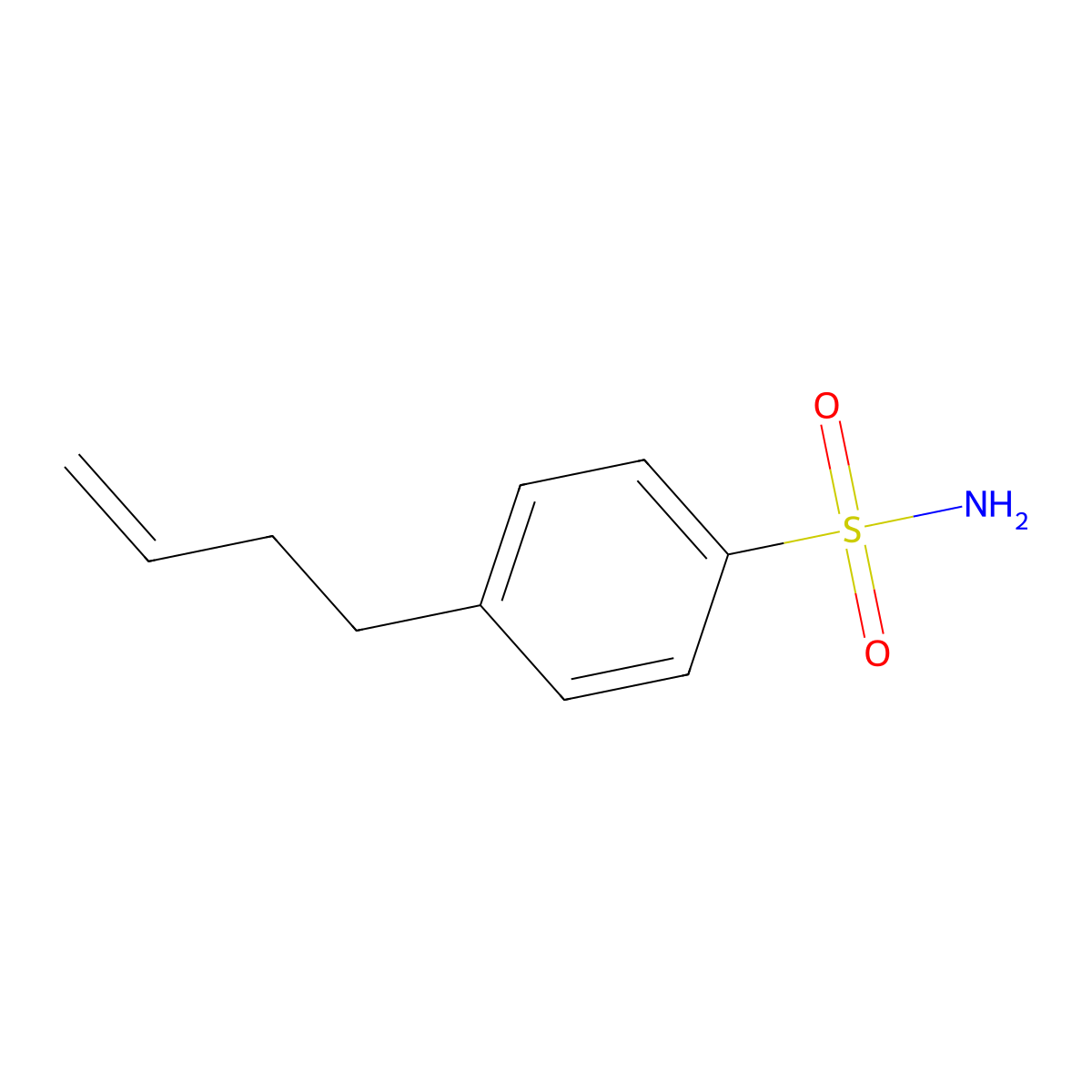 4-(But-3-en-1-yl)benzene-1-sulfonamide molecular structure, CAS 2172488-90-1