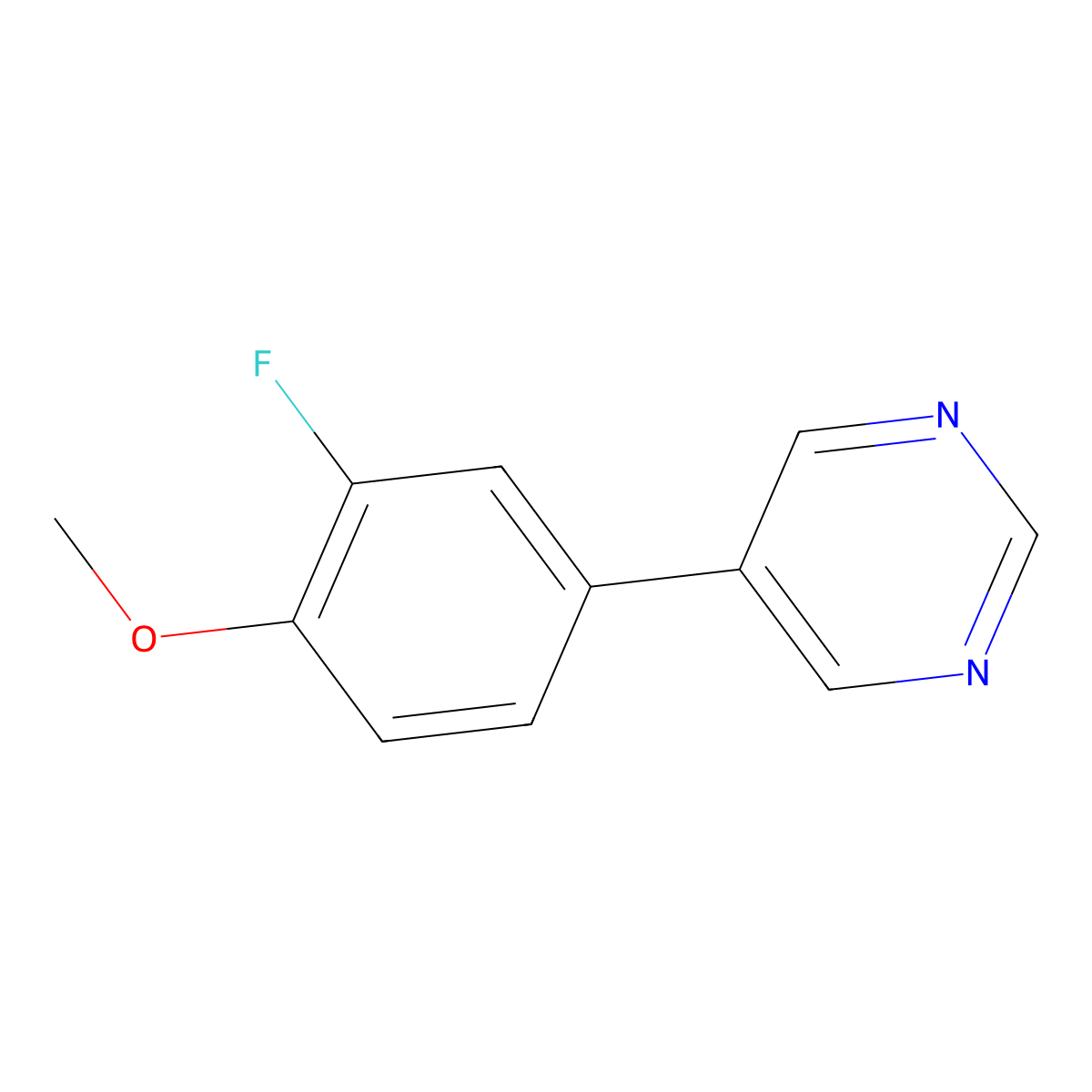 5-(3-Fluoro-4-methoxyphenyl)pyrimidine molecular structure, CAS 2172490-48-9