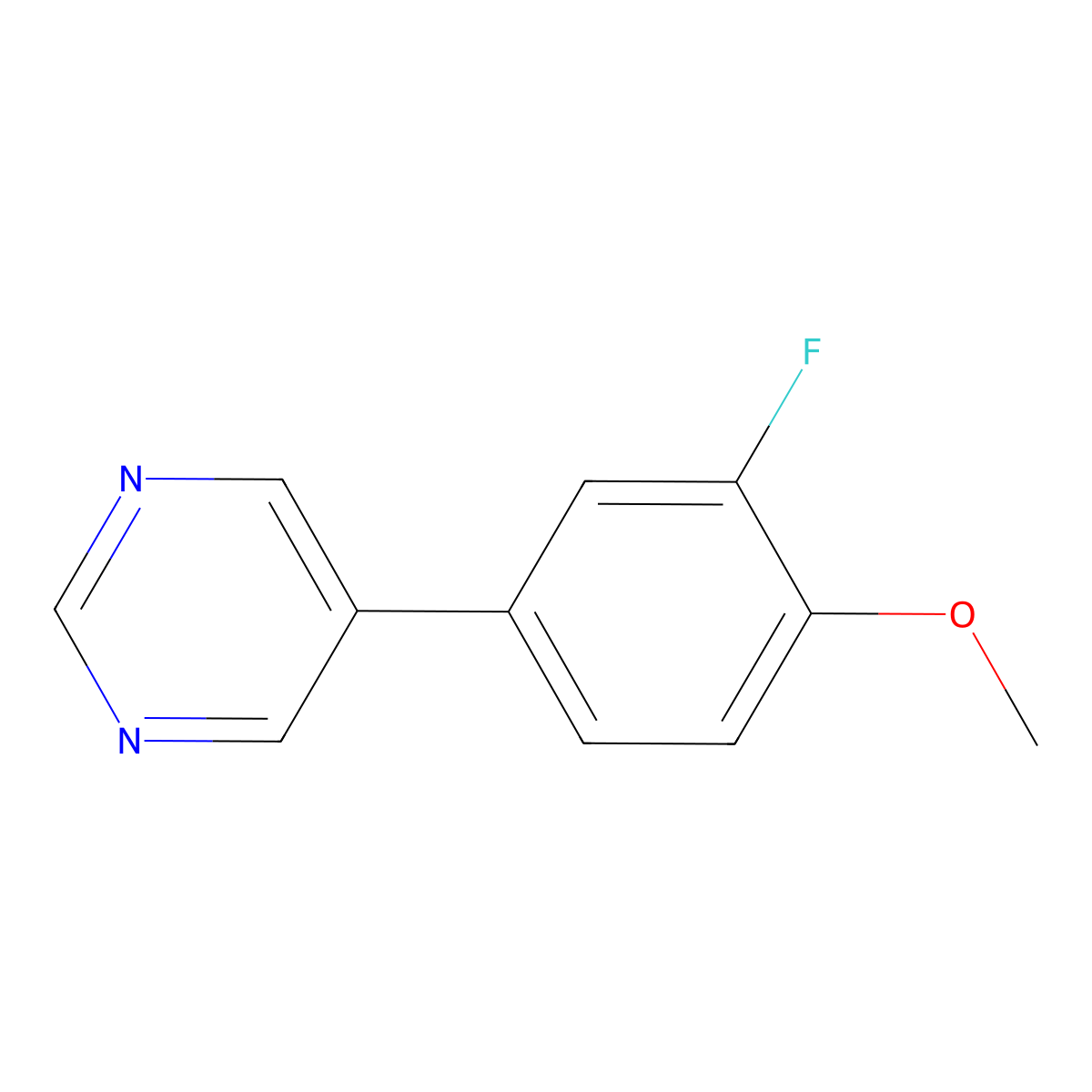 5-(3-Fluoro-4-methoxyphenyl)pyrimidine molecular structure, CAS 2172490-48-9