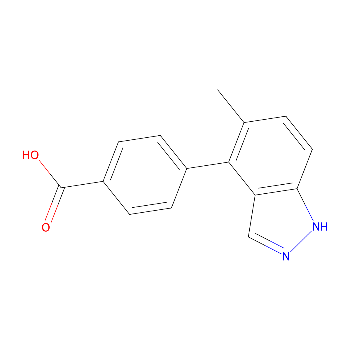 4-(5-methyl-1H-indazol-4-yl)benzoic acid molecular structure, CAS 2172490-93-4