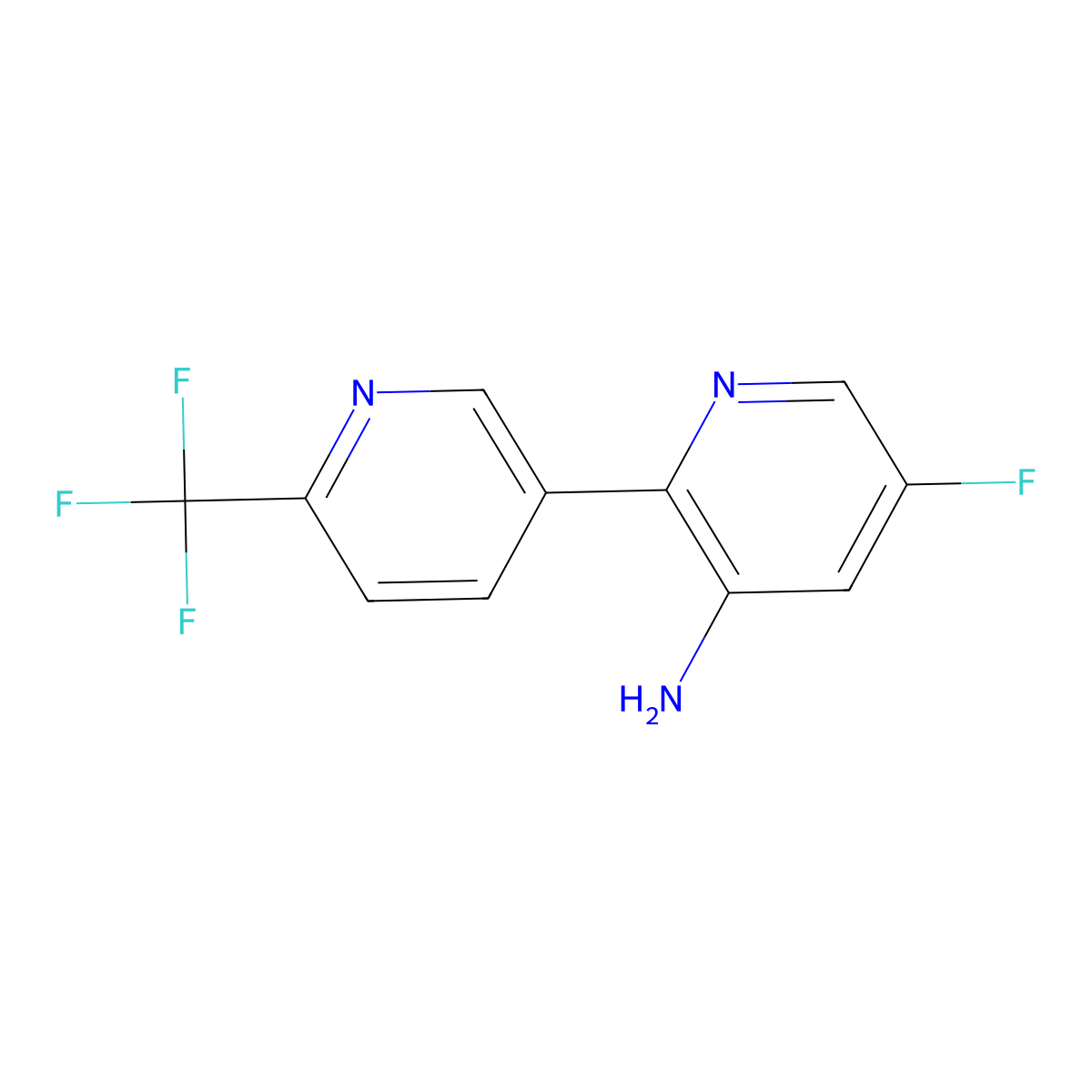 5-Fluoro-2-[6-(trifluoromethyl)pyridin-3-yl]pyridin-3-amine molecular structure, CAS 2172490-99-0