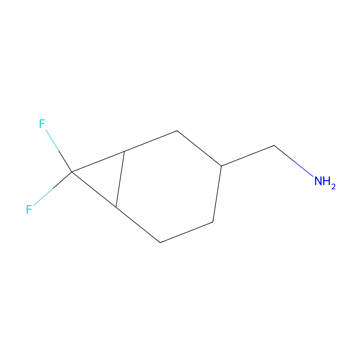{7,7-Difluorobicyclo[4.1.0]heptan-3-yl}methanamine molecular structure, CAS 2172491-34-6