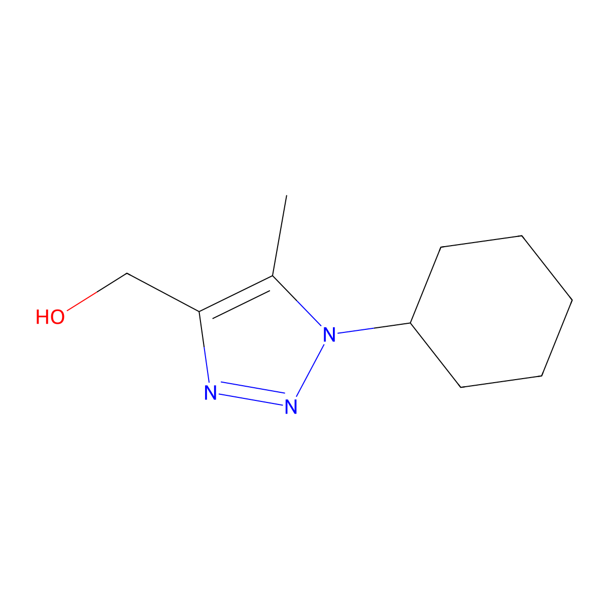 (1-cyclohexyl-5-methyl-1H-1,2,3-triazol-4-yl)methanol molecular structure, CAS 2172491-76-6
