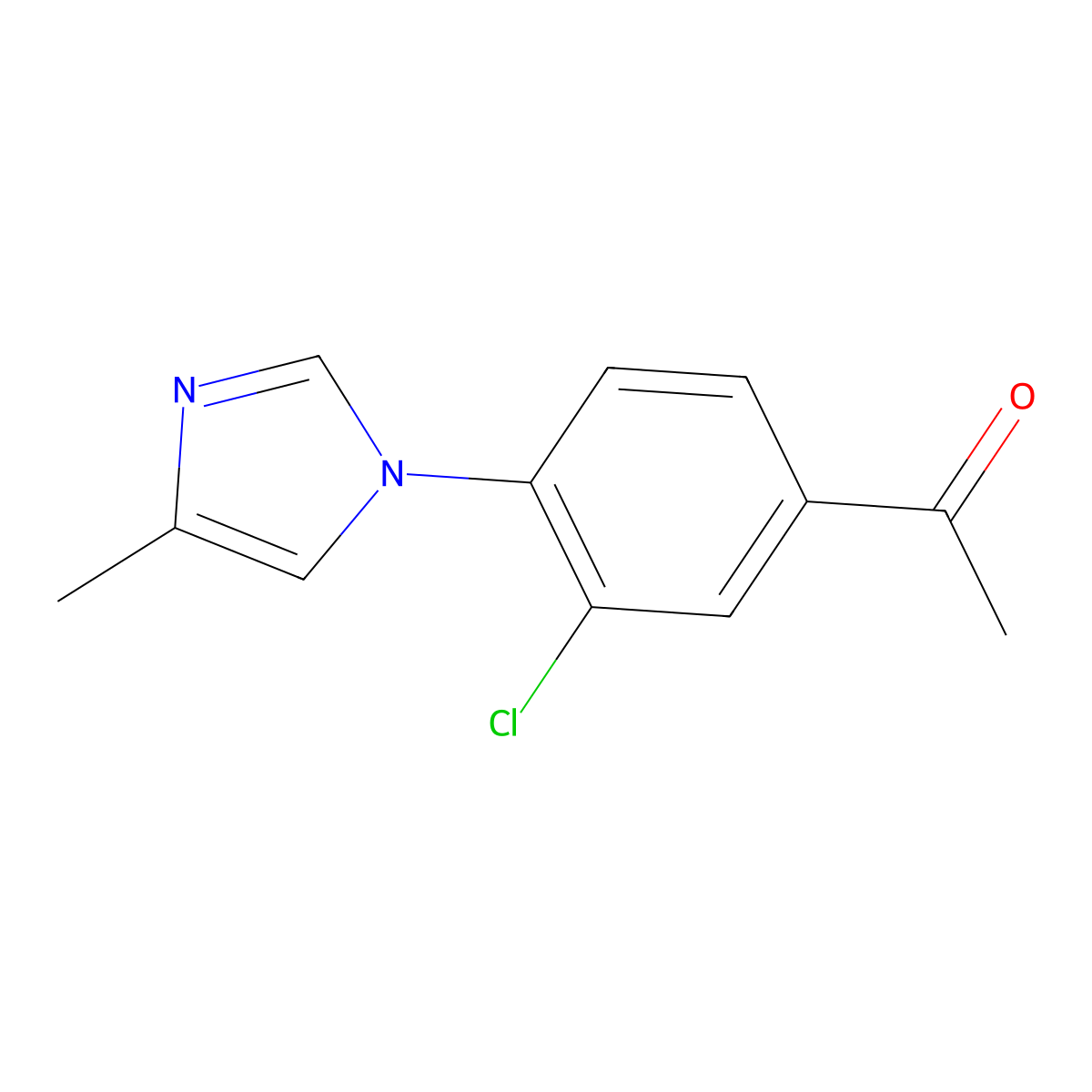 1-[3-chloro-4-(4-methyl-1H-imidazol-1-yl)phenyl]ethan-1-one molecular structure, CAS 2172492-92-9