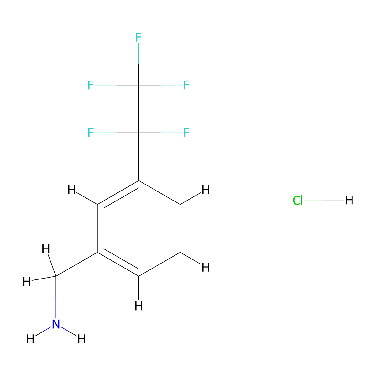 [3-(Pentafluoroethyl)phenyl]methanamine hydrochloride molecular structure, CAS 2172493-54-6
