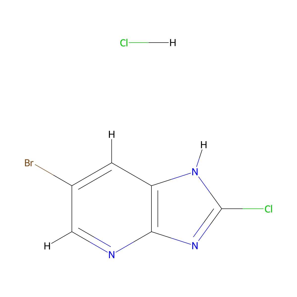 6-bromo-2-chloro-3H-imidazo(4,5-b)pyridine hydrochloride molecular structure, CAS 2172494-14-1