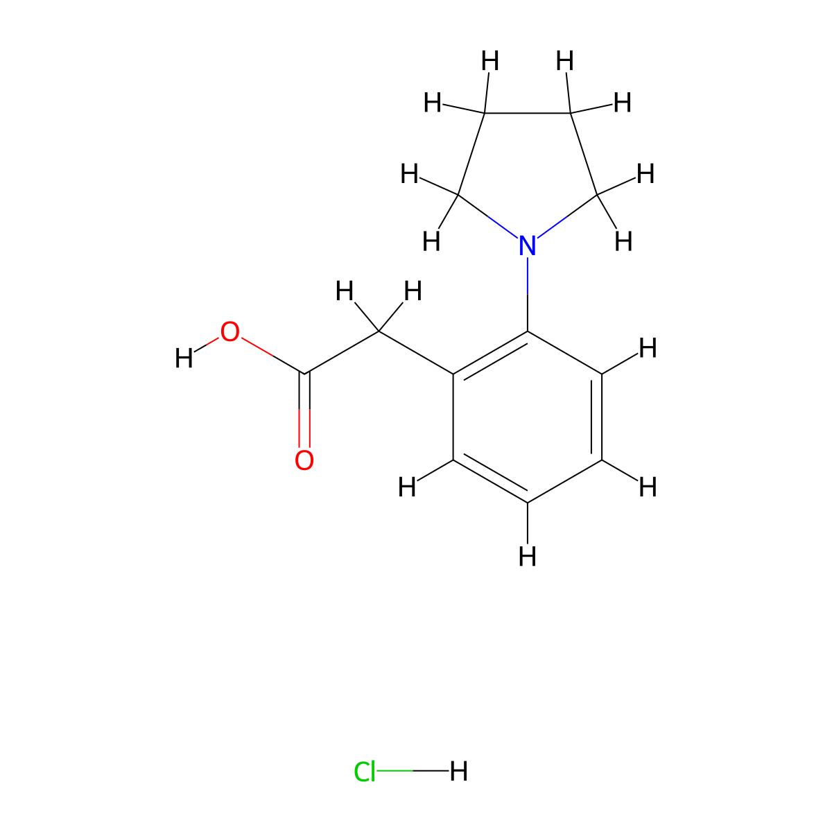 2-[2-(Pyrrolidin-1-yl)phenyl]acetic acid hydrochloride molecular structure, CAS 2172496-29-4
