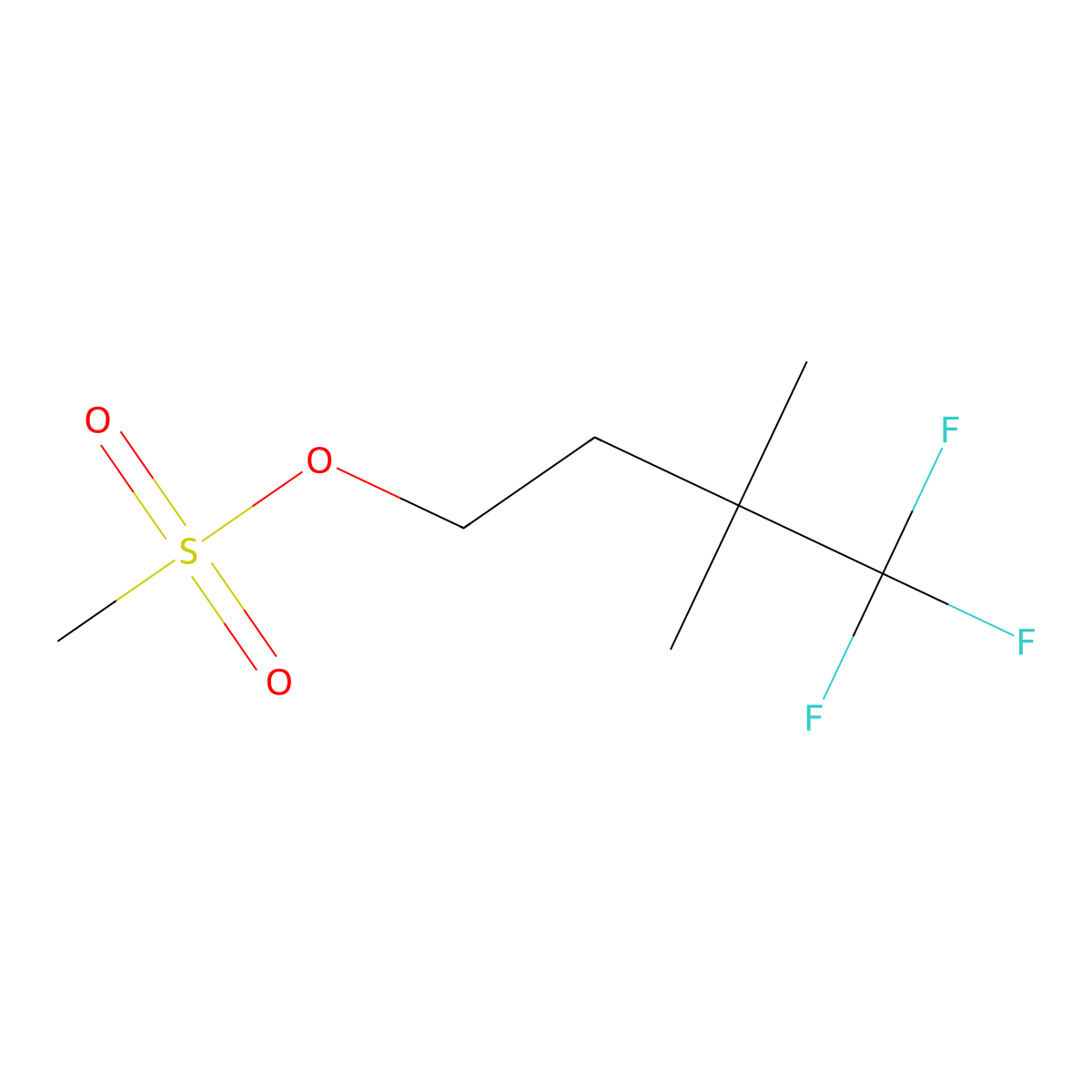 4,4,4-Trifluoro-3,3-dimethylbutyl methanesulfonate molecular structure, CAS 2172496-43-2
