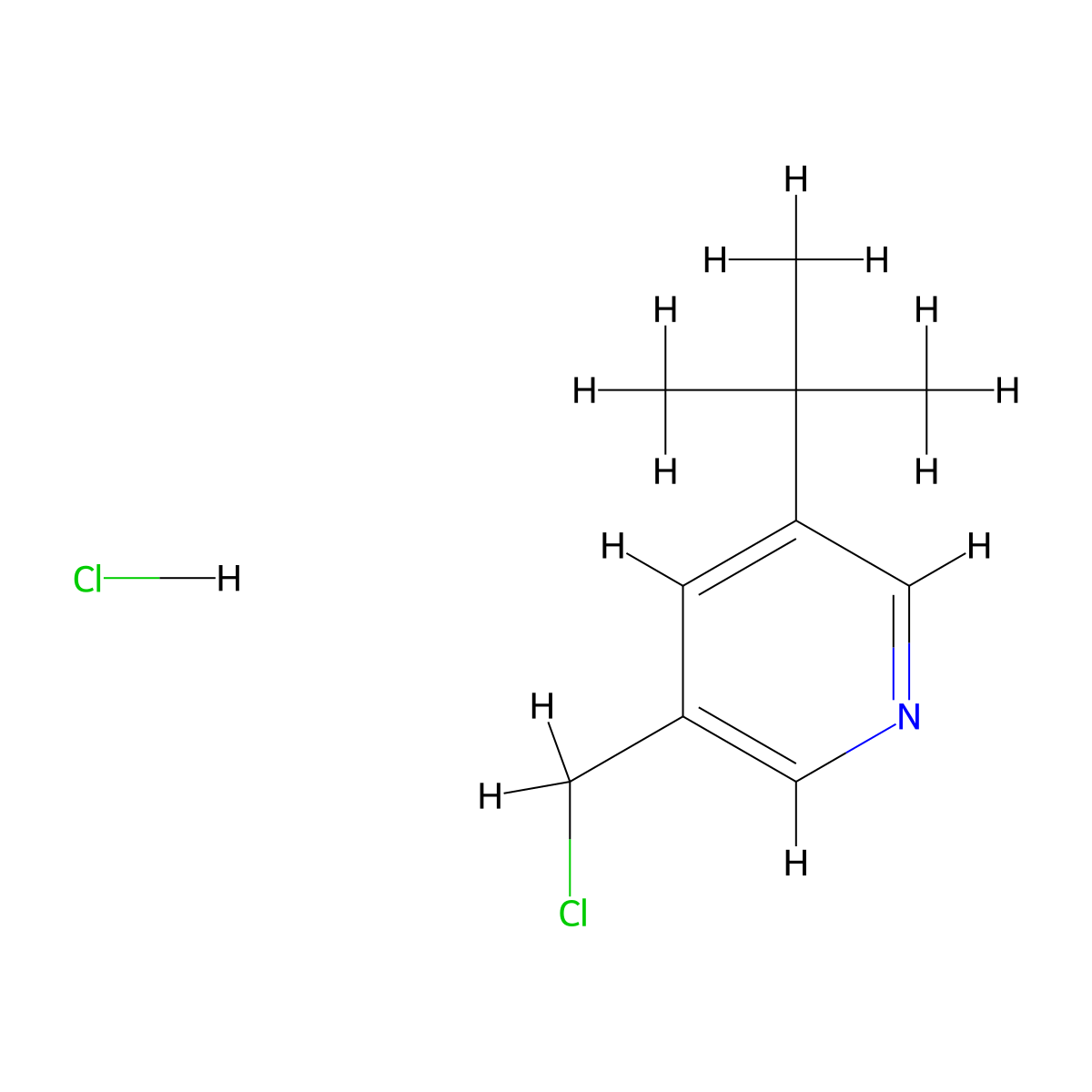 3-Tert-butyl-5-(chloromethyl)pyridine hydrochloride molecular structure, CAS 2172497-85-5