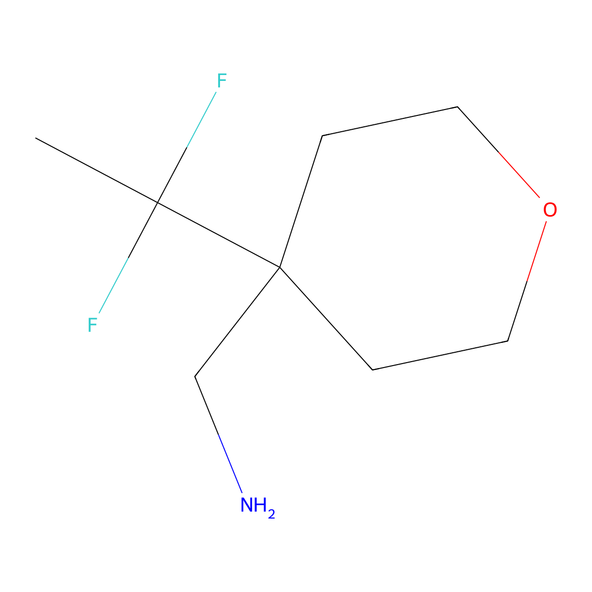 1-[4-(1,1-Difluoroethyl)oxan-4-yl]methanamine molecular structure, CAS 2172497-92-4