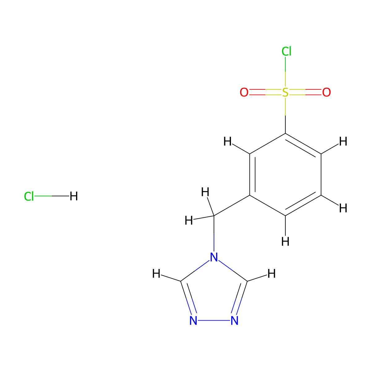 3-((4H-1,2,4-Triazol-4-yl)methyl)benzenesulfonyl chloride hydrochloride molecular structure, CAS 2172499-50-0