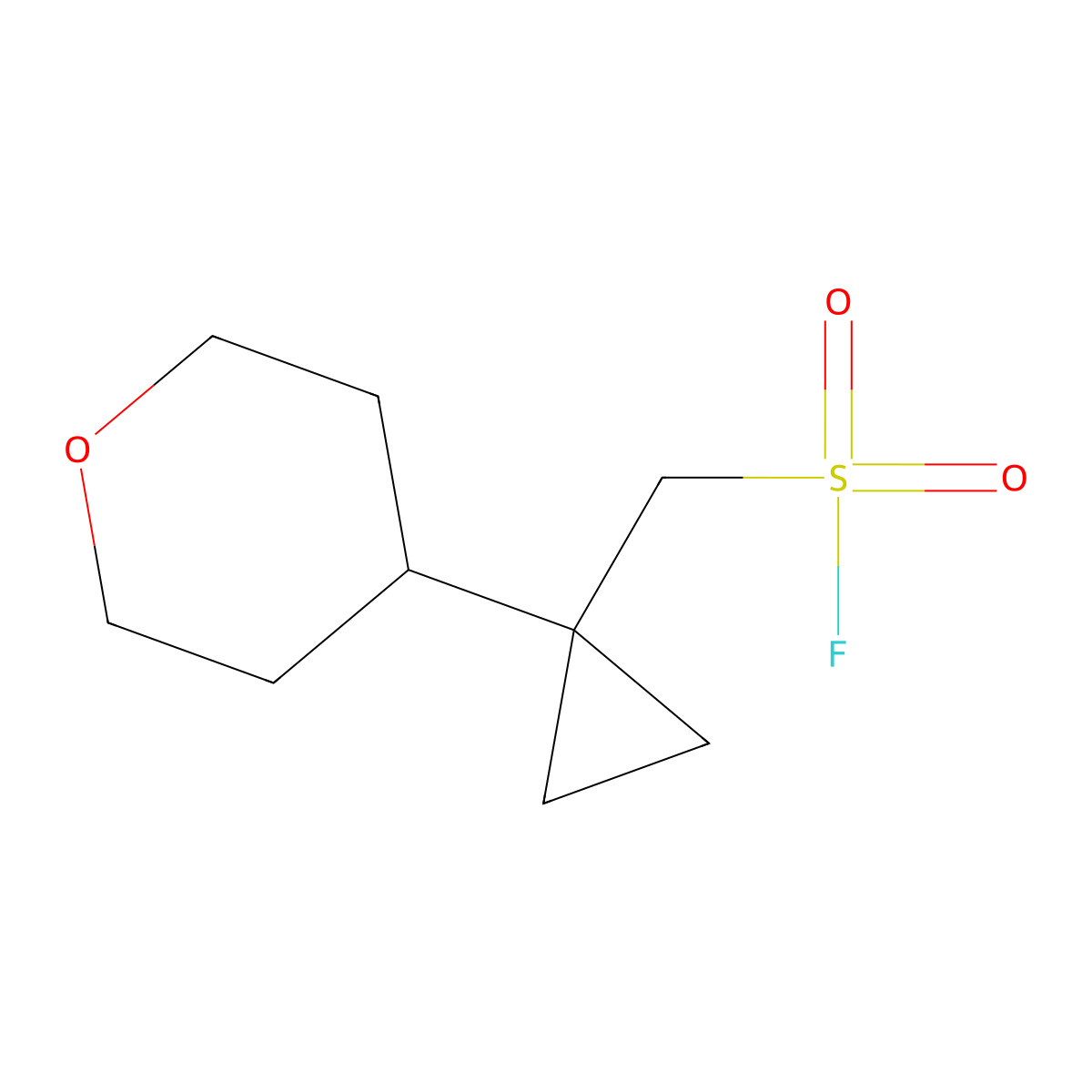 [1-(Oxan-4-yl)cyclopropyl]methanesulfonyl fluoride molecular structure, CAS 2172499-82-8