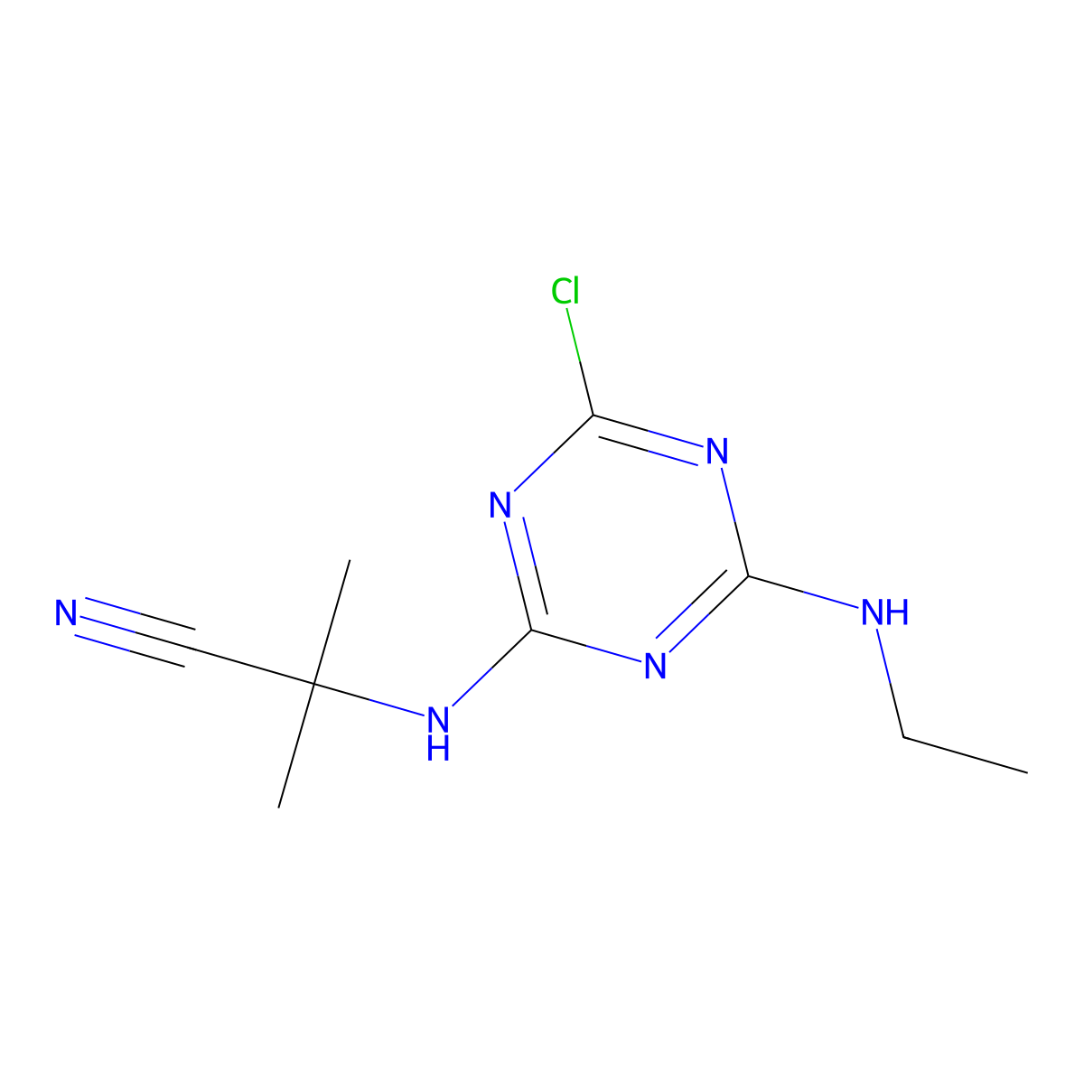 Cyanazine molecular structure, CAS 21725-46-2