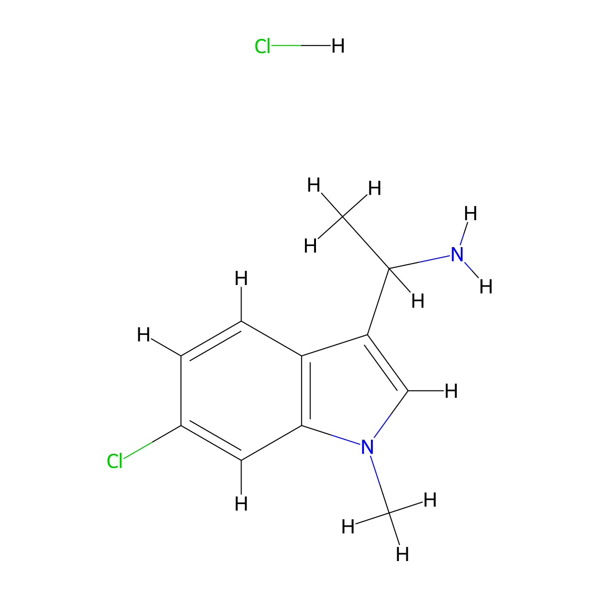 1-(6-Chloro-1-methyl-1H-indol-3-yl)ethan-1-amine hydrochloride molecular structure, CAS 2172503-07-8