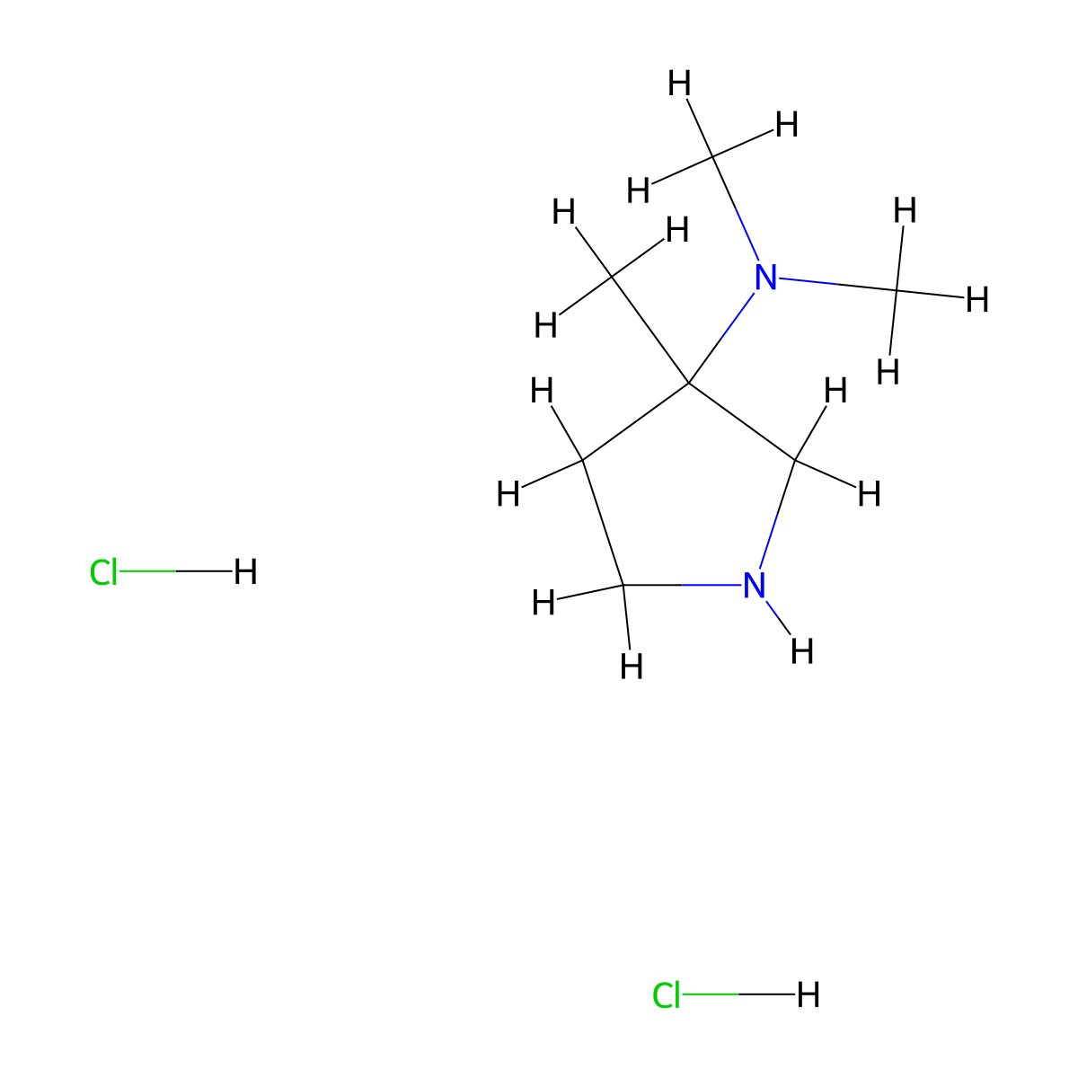 N,N,3-trimethylpyrrolidin-3-amine dihydrochloride molecular structure, CAS 2172503-18-1