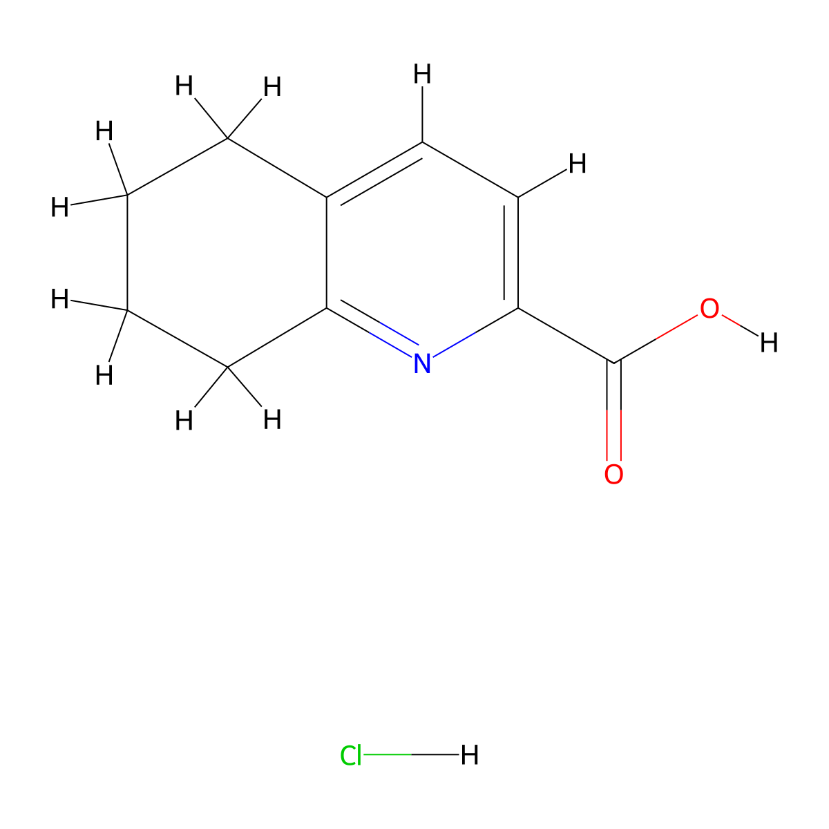 5,6,7,8-Tetrahydroquinoline-2-carboxylic acid hydrochloride molecular structure, CAS 2172503-20-5