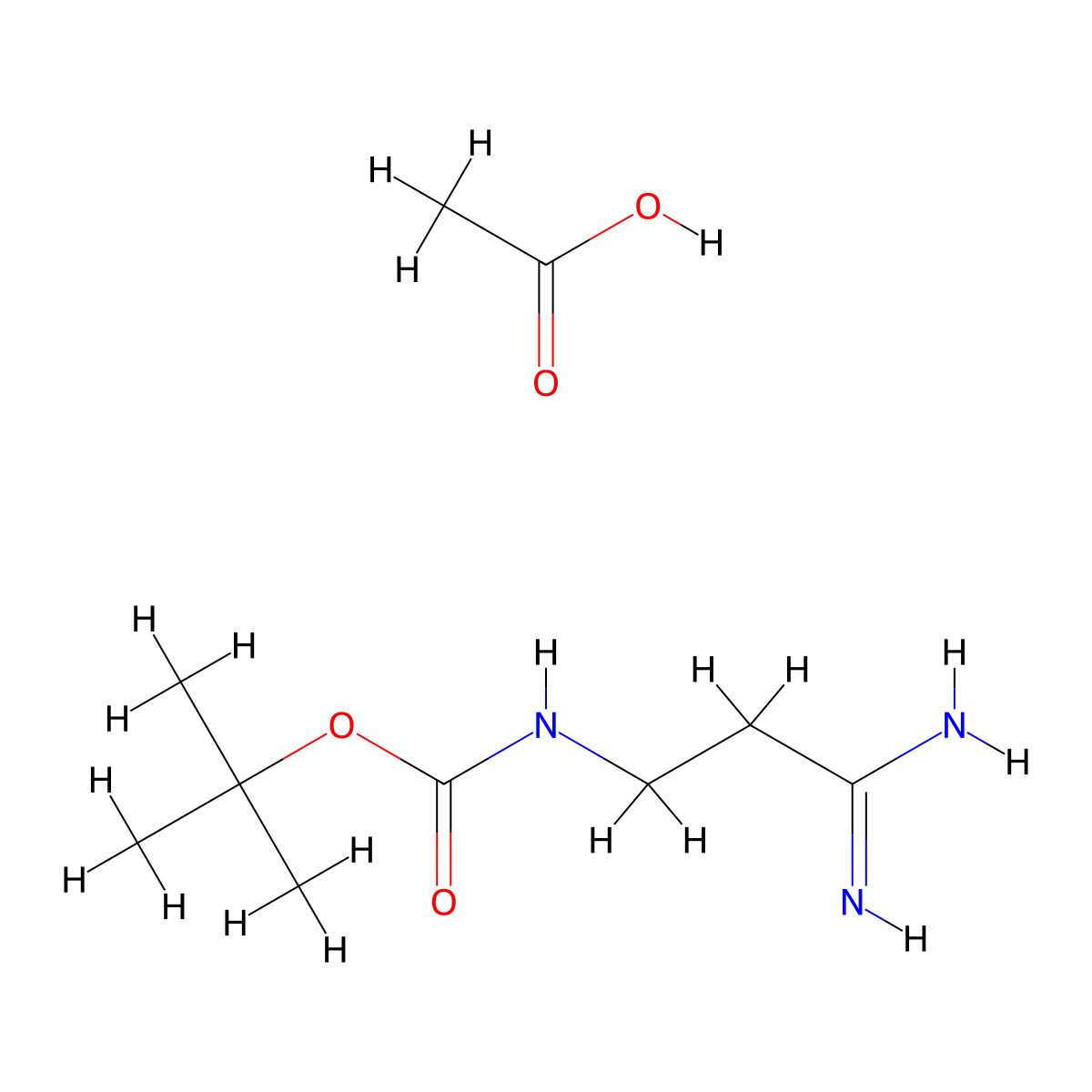 acetic acid; tert-butyl N-(2-carbamimidoylethyl)carbamate molecular structure, CAS 2172503-23-8