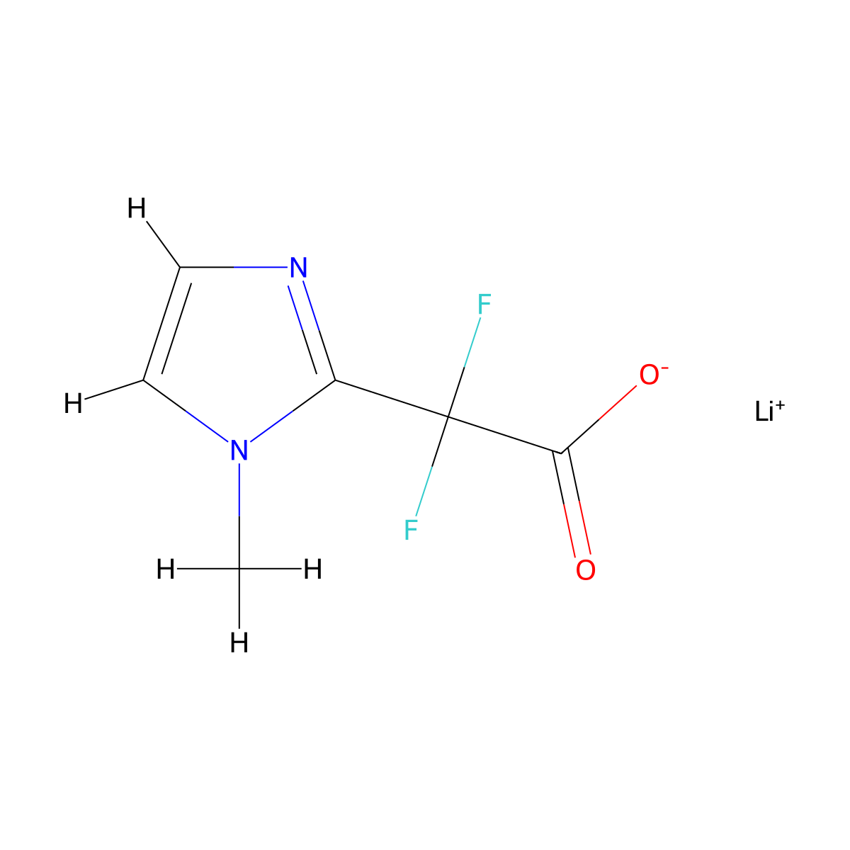 lithium 2,2-difluoro-2-(1-methyl-1H-imidazol-2-yl)acetate molecular structure, CAS 2172503-46-5