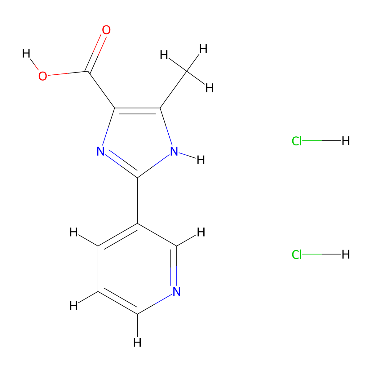 4-methyl-2-(pyridin-3-yl)-1H-imidazole-5-carboxylic acid dihydrochloride molecular structure, CAS 2172503-56-7