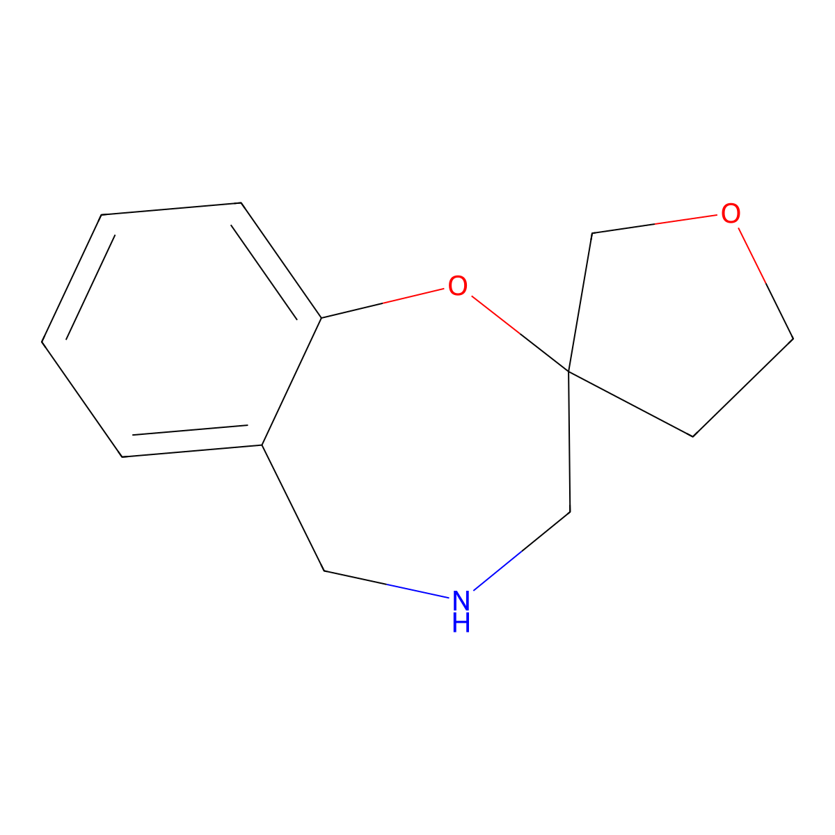 4,5-dihydro-3H-spiro[1,4-benzoxazepine-2,3'-oxolane] molecular structure, CAS 2172503-62-5