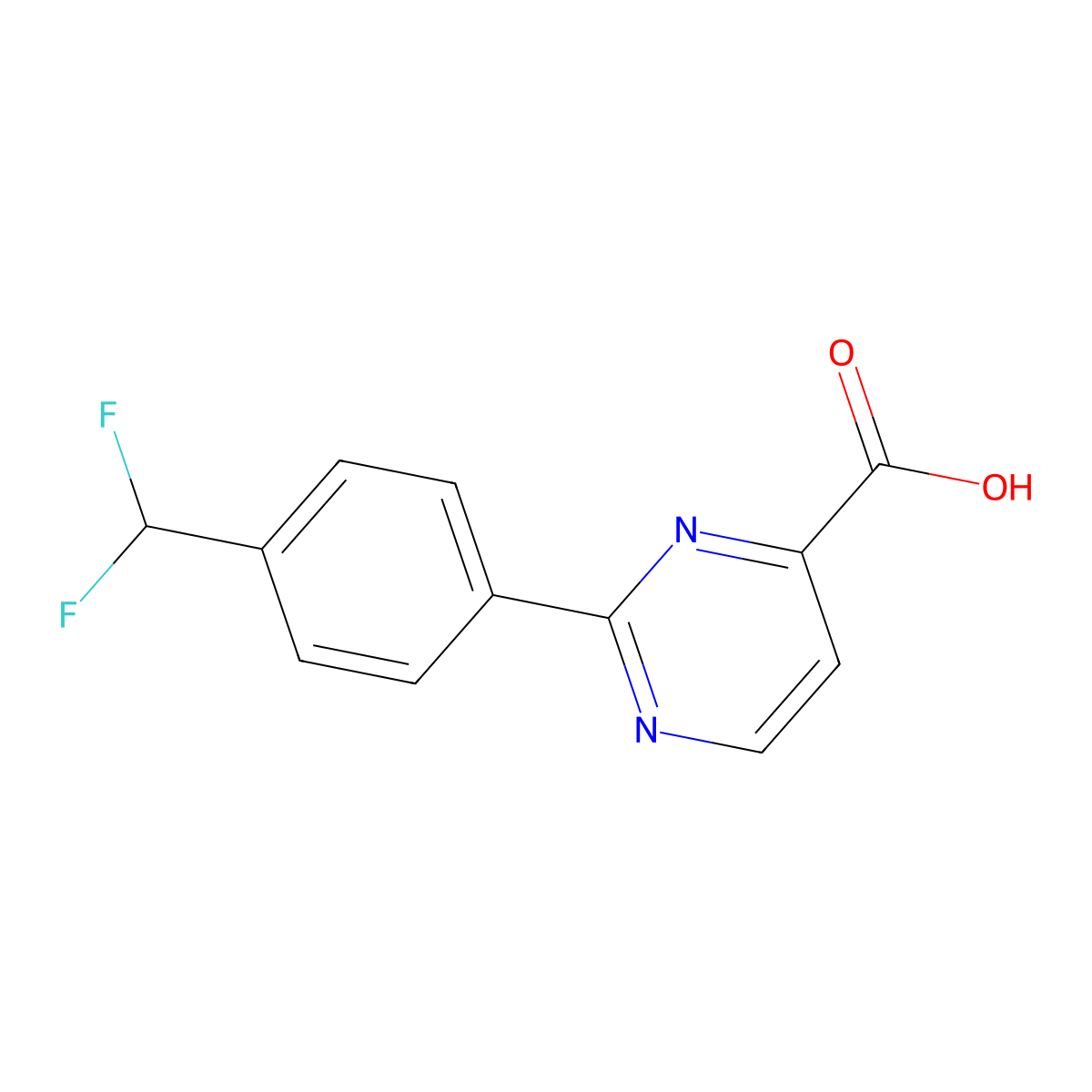 2-[4-(Difluoromethyl)phenyl]pyrimidine-4-carboxylic acid molecular structure, CAS 2172506-11-3