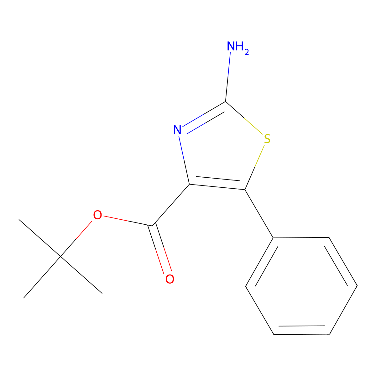 Tert-butyl 2-amino-5-phenyl-1,3-thiazole-4-carboxylate molecular structure, CAS 2172506-43-1