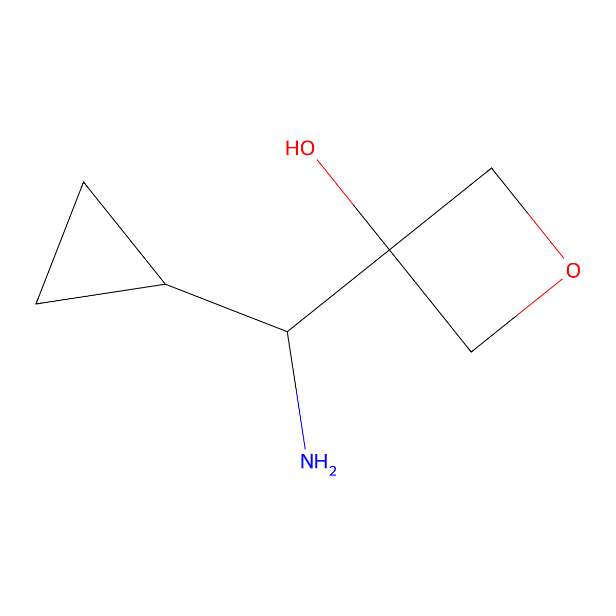 3-(Amino(cyclopropyl)methyl)oxetan-3-ol molecular structure, CAS 2172506-46-4
