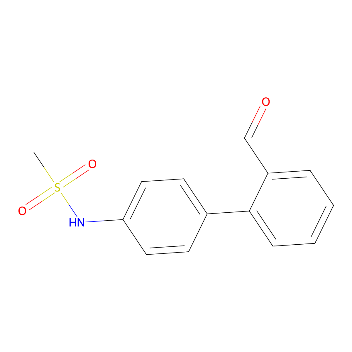 N-(2'-formyl-[1,1'-biphenyl]-4-yl)methanesulfonamide molecular structure, CAS 2172507-34-3