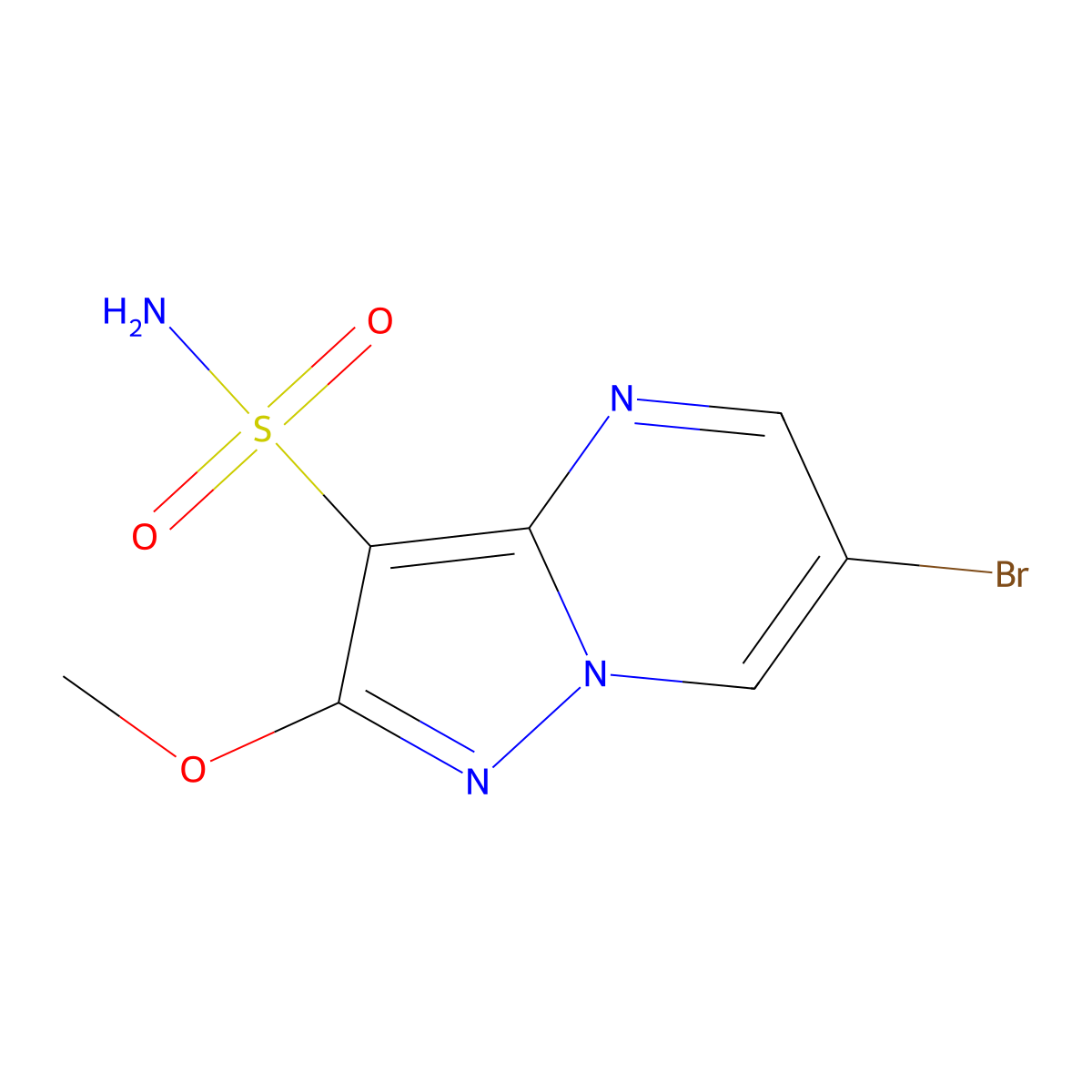 6-Bromo-2-methoxypyrazolo[1,5-a]pyrimidine-3-sulfonamide molecular structure, CAS 2172511-23-6