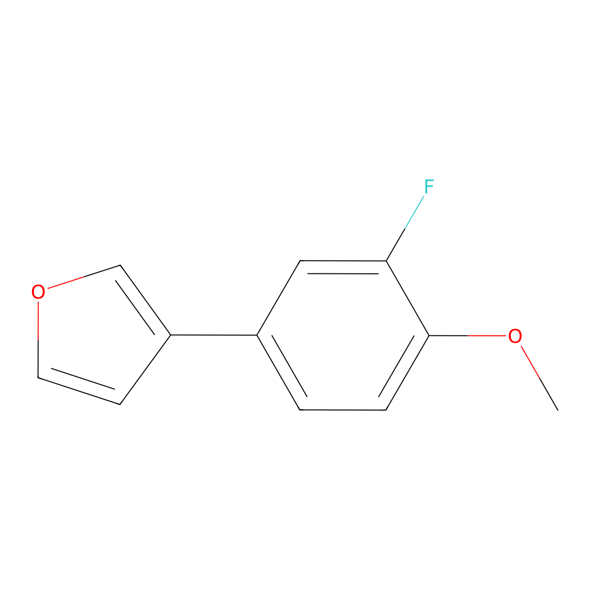 3-(3-Fluoro-4-methoxyphenyl)furan molecular structure, CAS 2172512-58-0