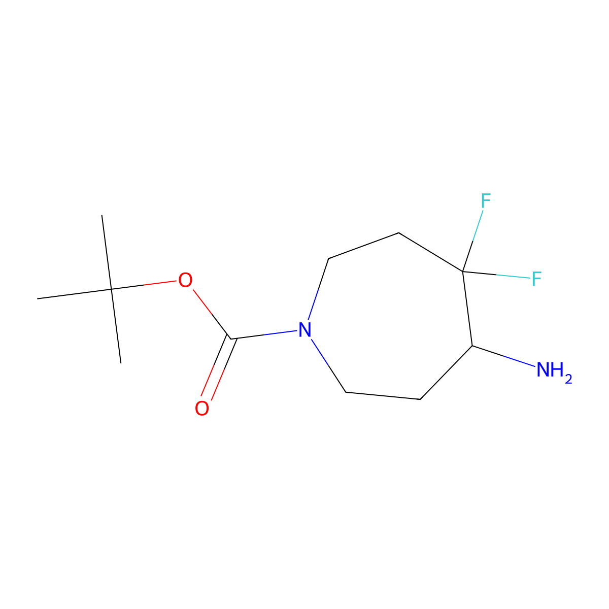 Tert-butyl 5-amino-4,4-difluoroazepane-1-carboxylate molecular structure, CAS 2172518-29-3