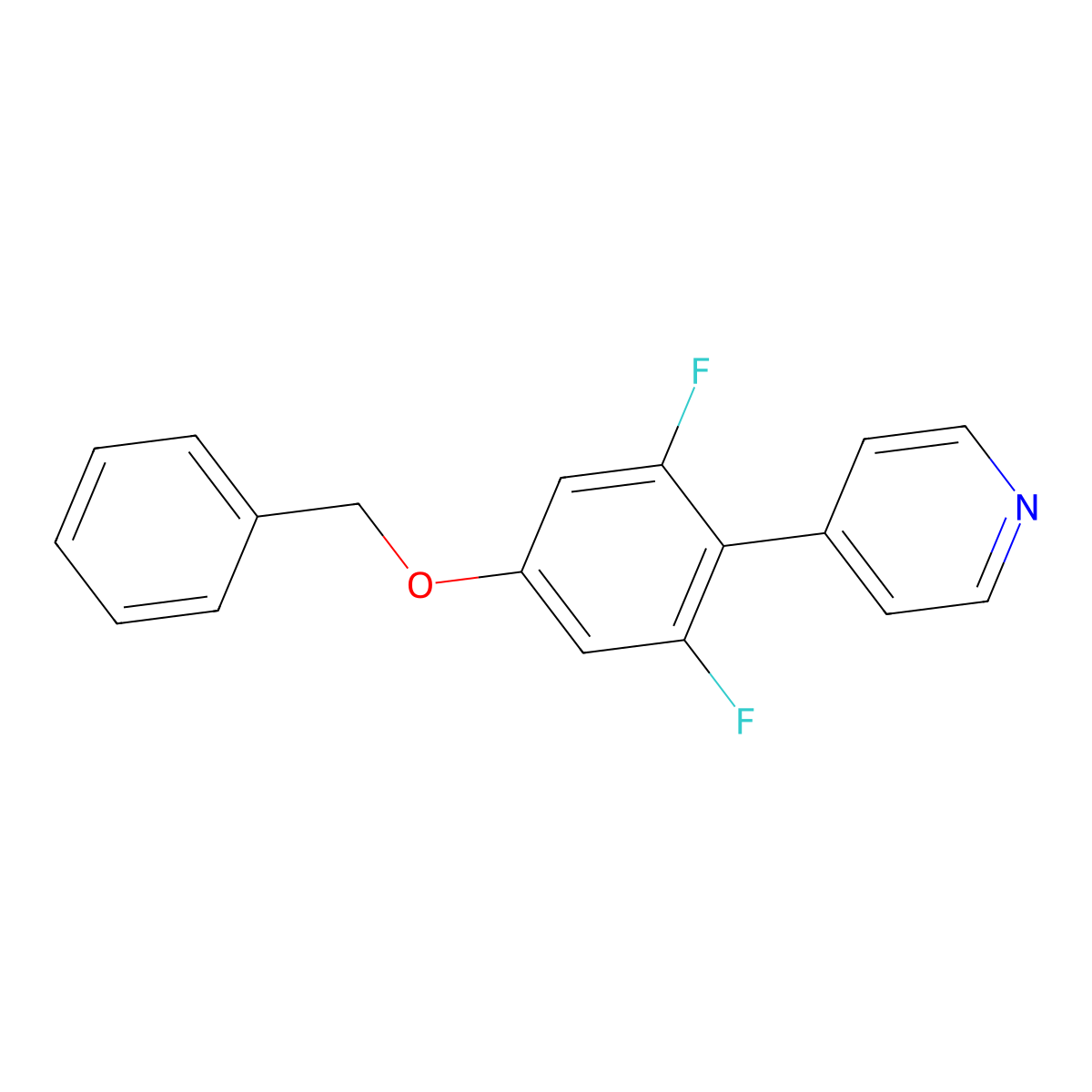 4-[4-(Benzyloxy)-2,6-difluorophenyl]pyridine molecular structure, CAS 2172518-32-8