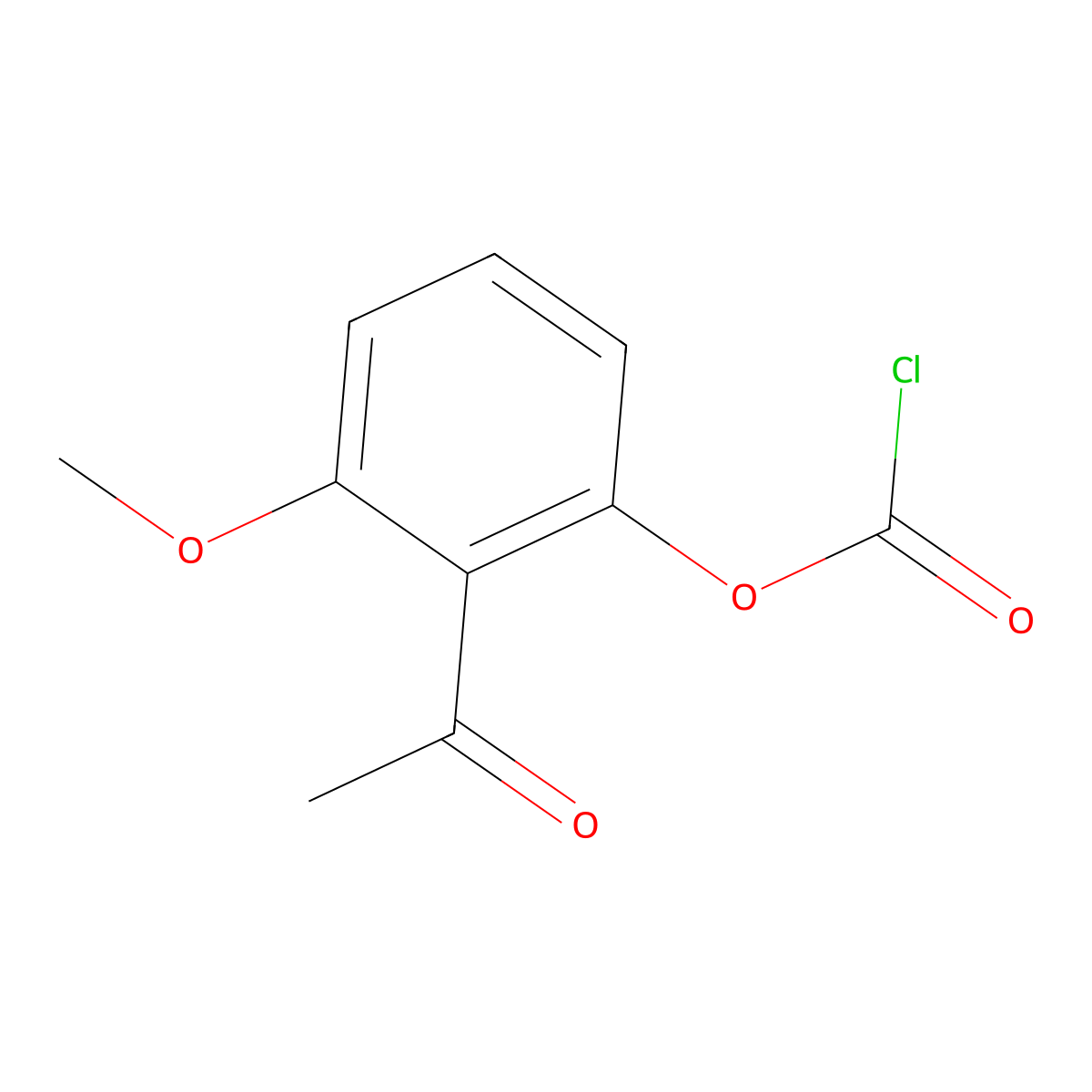2-Acetyl-3-methoxyphenyl chloroformate molecular structure, CAS 2172518-95-3