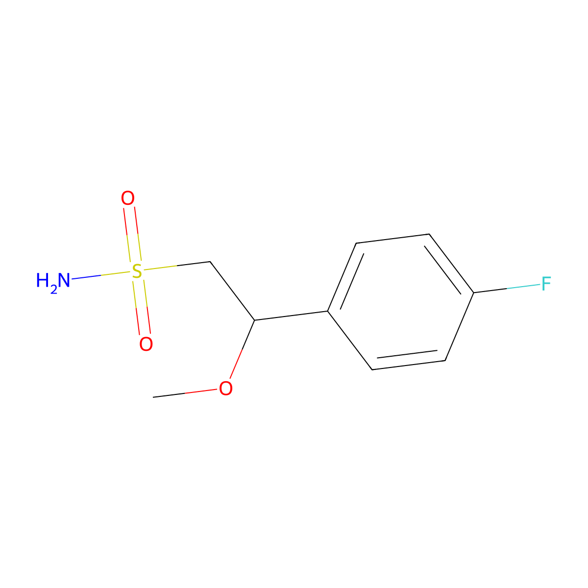 2-(4-Fluorophenyl)-2-methoxyethane-1-sulfonamide molecular structure, CAS 2172519-10-5