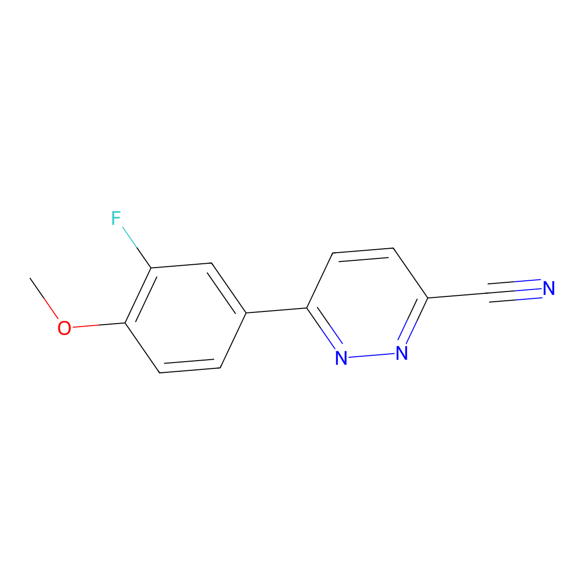 6-(3-Fluoro-4-methoxyphenyl)pyridazine-3-carbonitrile molecular structure, CAS 2172519-82-1