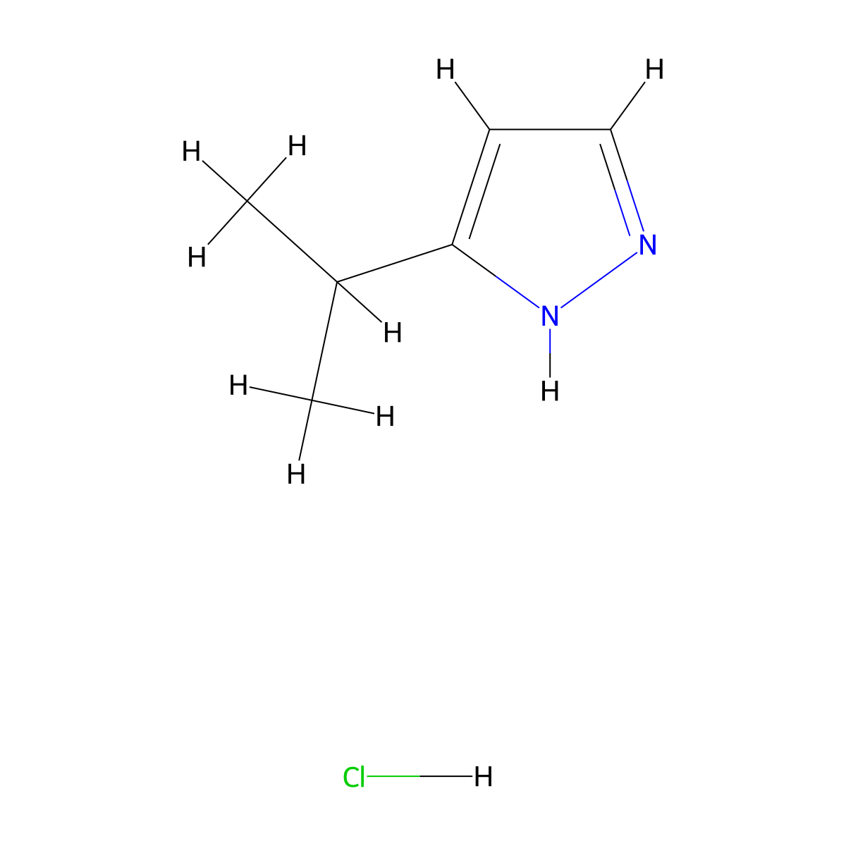 3-(propan-2-yl)-1H-pyrazole hydrochloride molecular structure, CAS 2172520-00-0