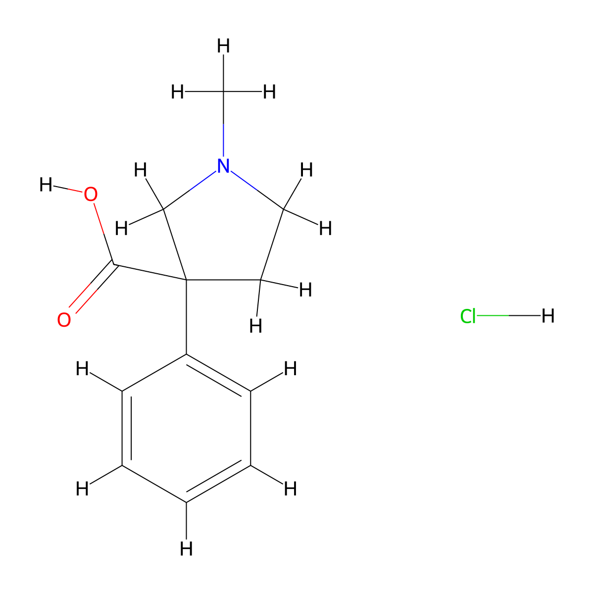 1-Methyl-3-phenylpyrrolidine-3-carboxylic acid hydrochloride molecular structure, CAS 2172520-05-5