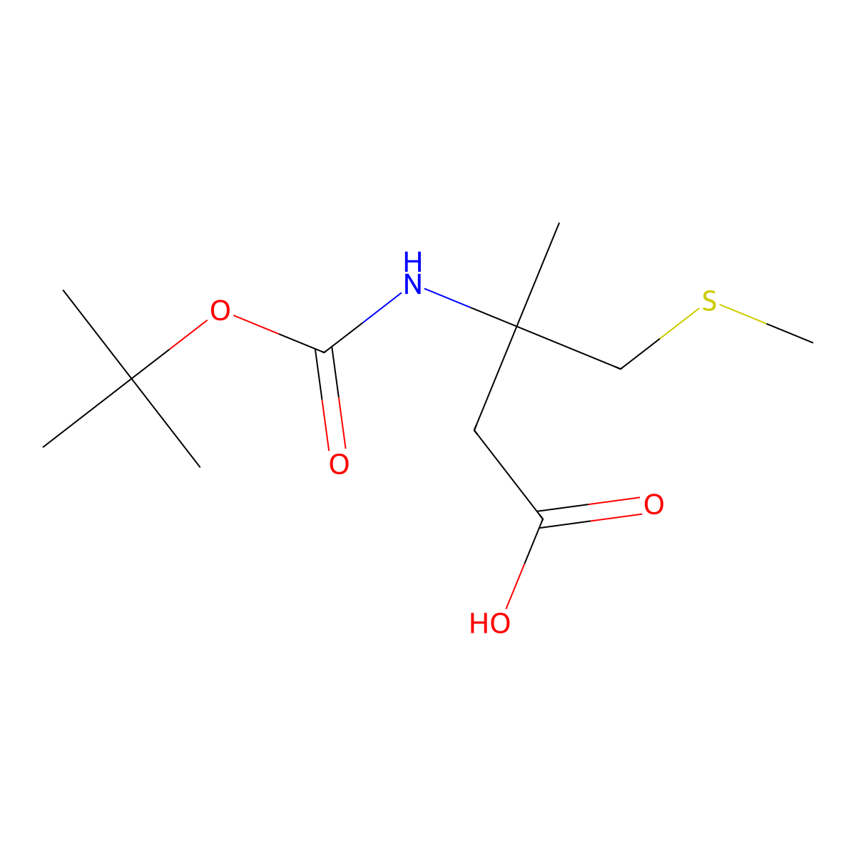3-{[(Tert-butoxy)carbonyl]amino}-3-methyl-4-(methylsulfanyl)butanoic acid molecular structure, CAS 2172521-84-3