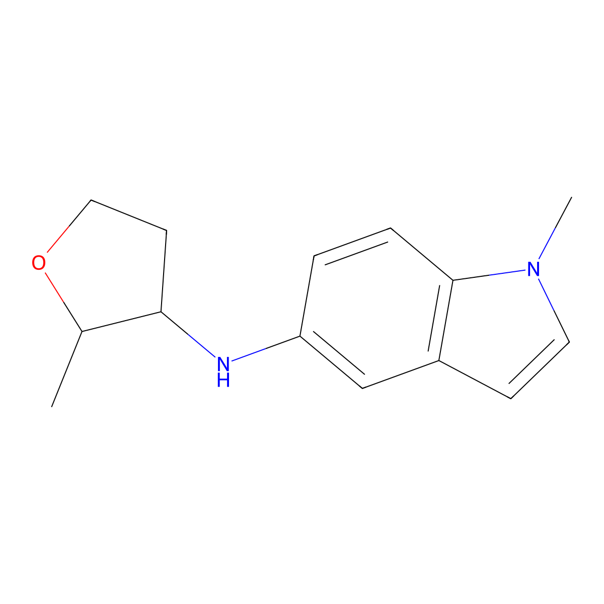 1-methyl-N-(2-methyloxolan-3-yl)-1H-indol-5-amine molecular structure, CAS 2172522-30-2