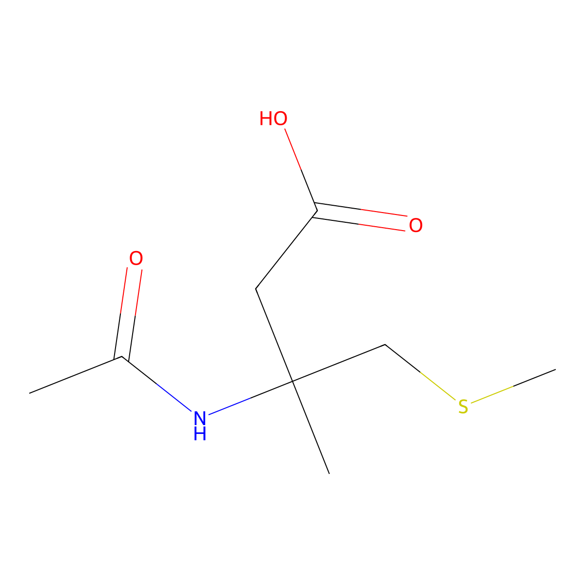3-Acetamido-3-methyl-4-(methylsulfanyl)butanoic acid molecular structure, CAS 2172524-31-9