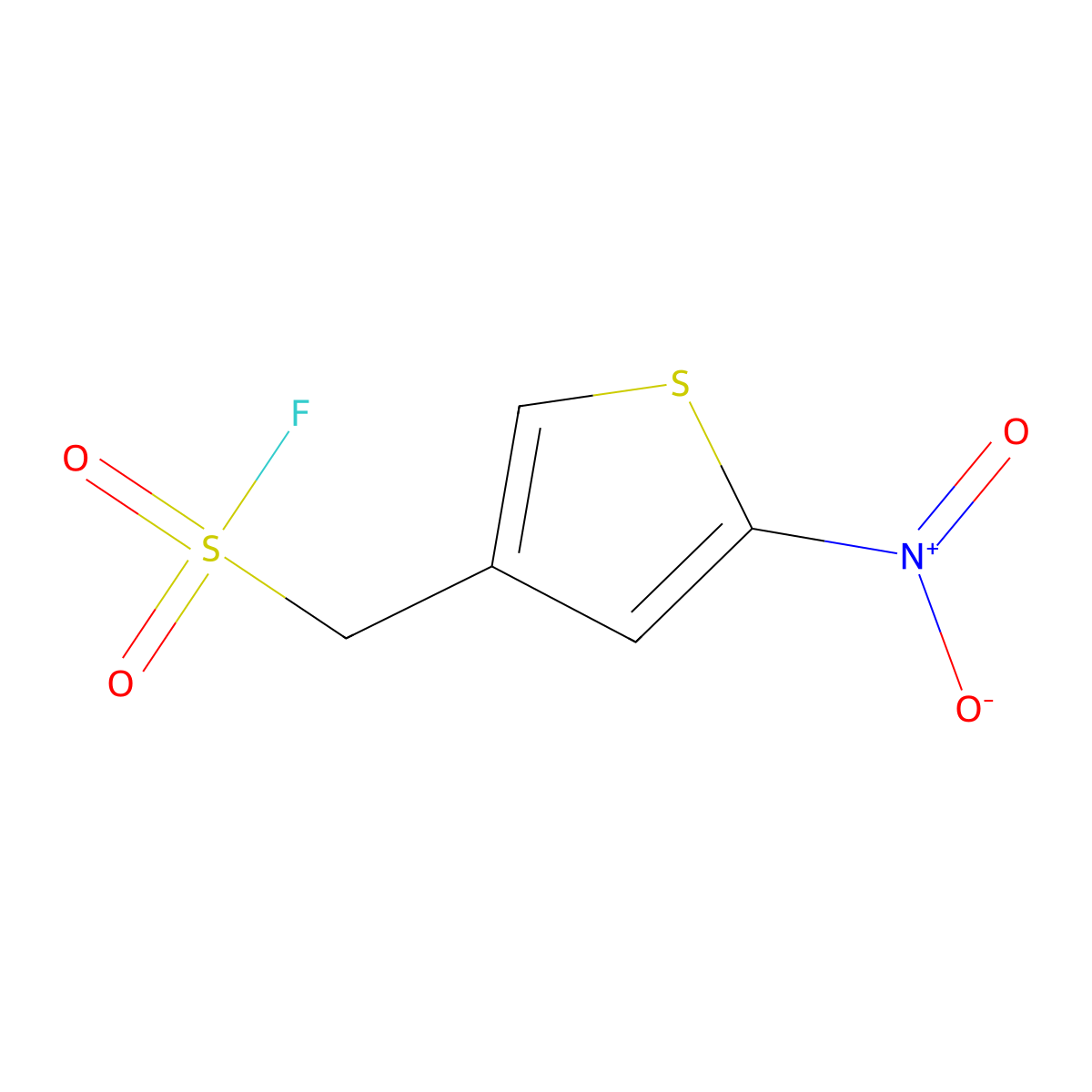 (5-Nitrothiophen-3-yl)methanesulfonyl fluoride molecular structure, CAS 2172525-84-5