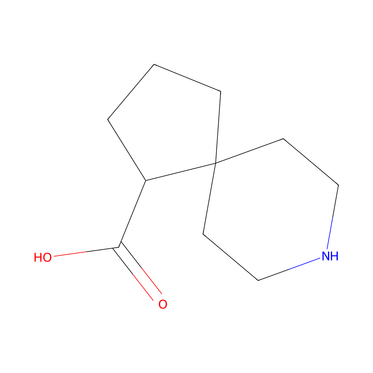 8-Azaspiro[4.5]decane-1-carboxylic acid molecular structure, CAS 2172526-47-3