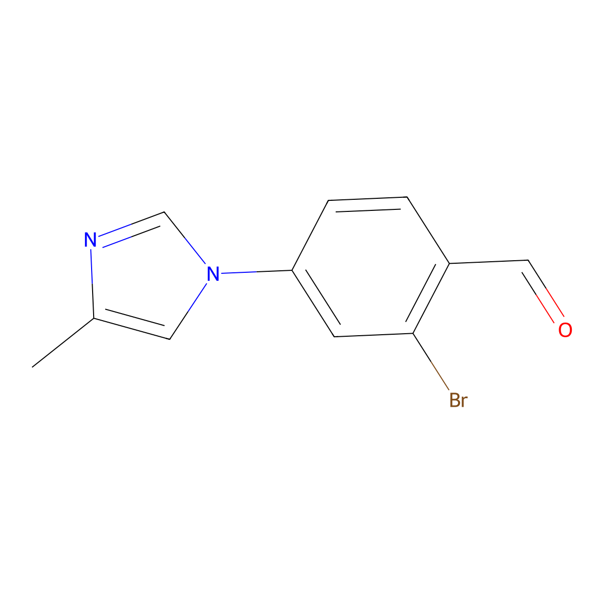2-bromo-4-(4-methyl-1H-imidazol-1-yl)benzaldehyde molecular structure, CAS 2172527-54-5