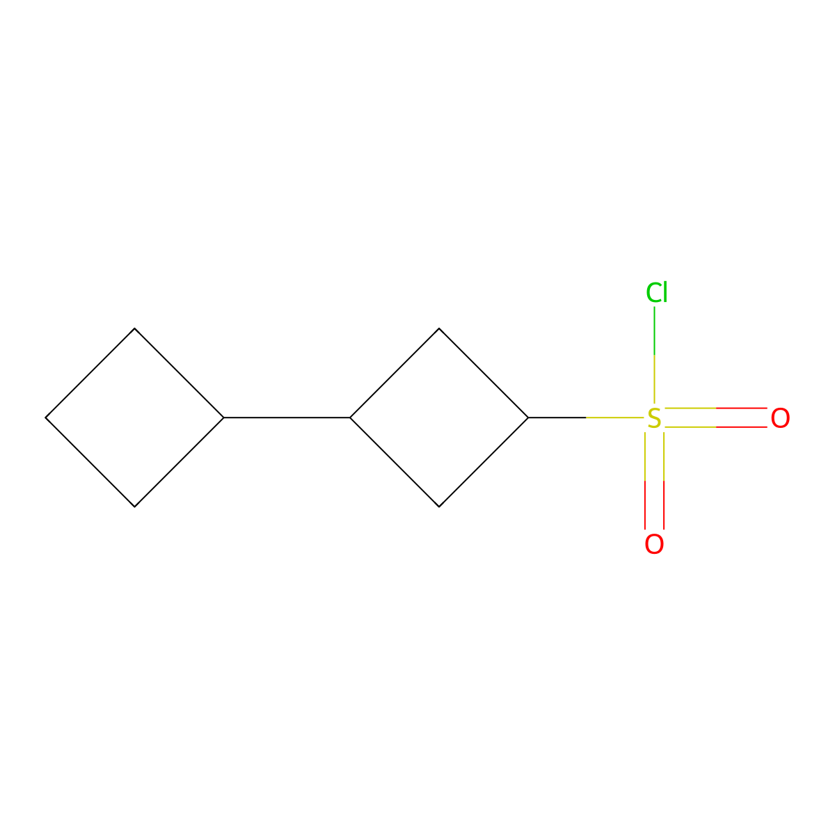 3-Cyclobutylcyclobutane-1-sulfonyl chloride molecular structure, CAS 2172527-68-1
